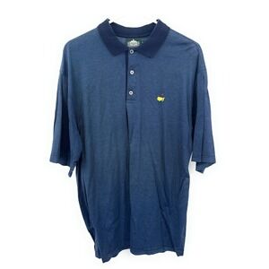 Clubhouse Collection Made Italy Blue Striped Masters Polo Golf Shirt Mens Large